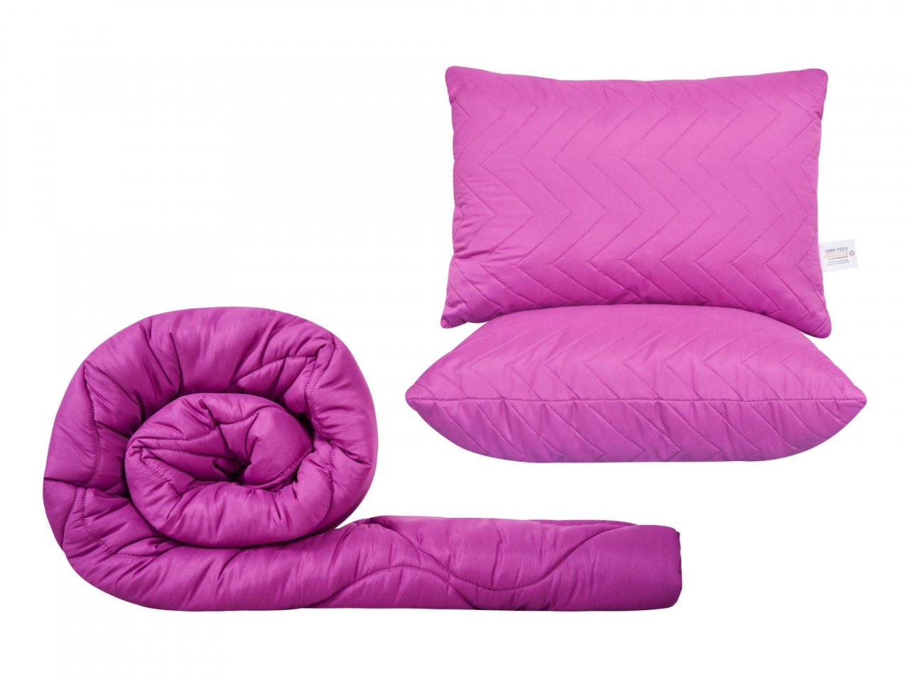 Set pilota 180x200cm, 250gsm + 2 perne UNI matlasate 50x70cm, mov [1]