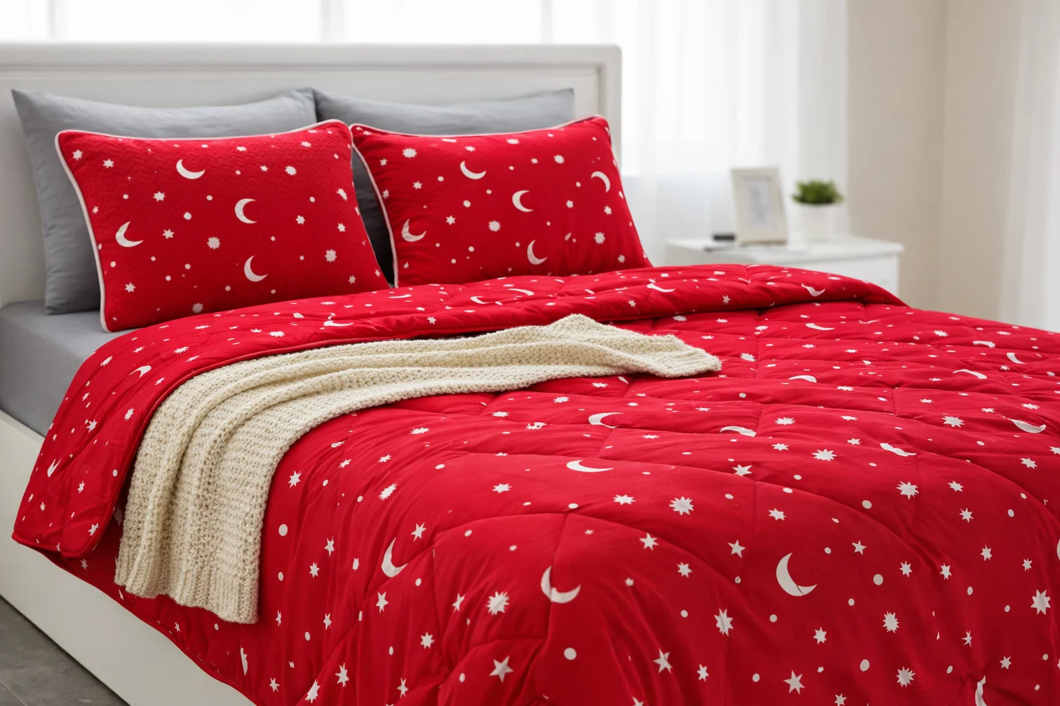 Set pilota 200x215cm 370g cu 2 perne 50x70,rosu- PLT34 [2]