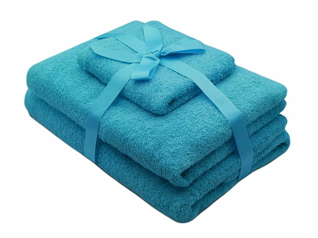 Set prosoape 3 piese 500 gsm (fata, maini, corp) Turquoise, SomnART [1]