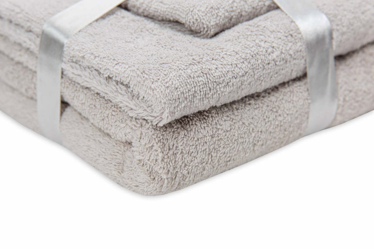 Set prosoape bumbac Somnart, 600gsm, de fata 50x90 cm + de corp 70x140 + de maini 30x50 cm, gri [5]