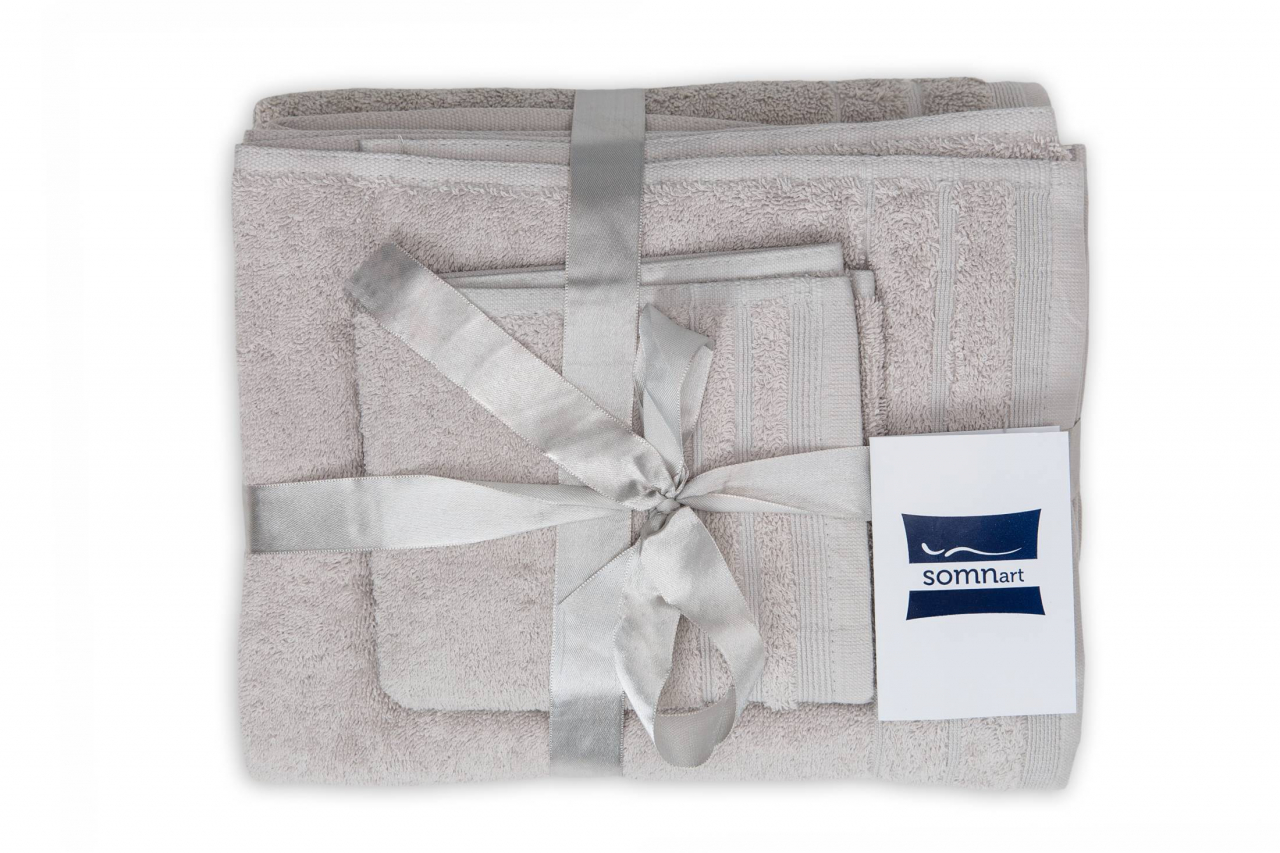Set prosoape bumbac Somnart, 600gsm, de fata 50x90 cm + de corp 70x140 + de maini 30x50 cm, gri [2]