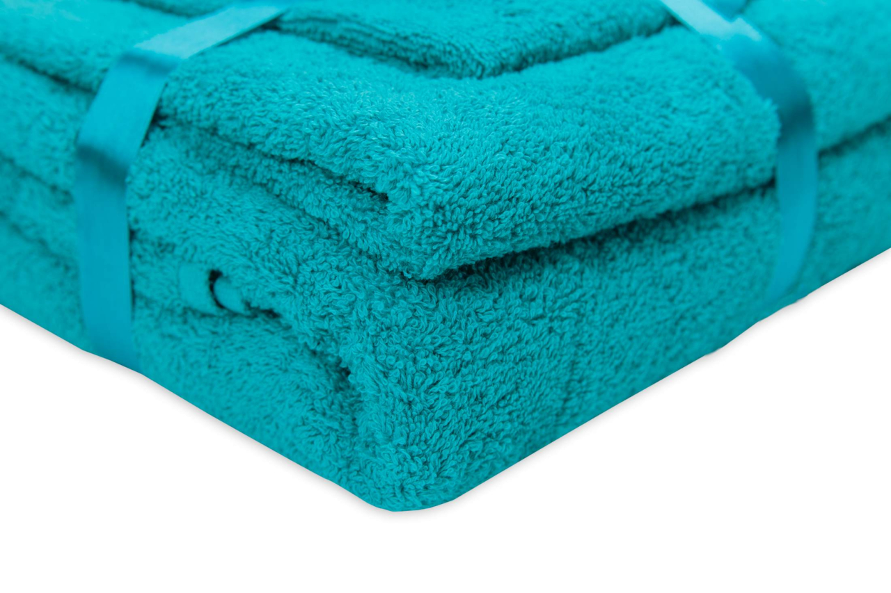 Set prosoape bumbac Somnart 600gsm de fata 50x90 cm + de corp 70x140 + de maini 30x50 cm, turcoaz [2]