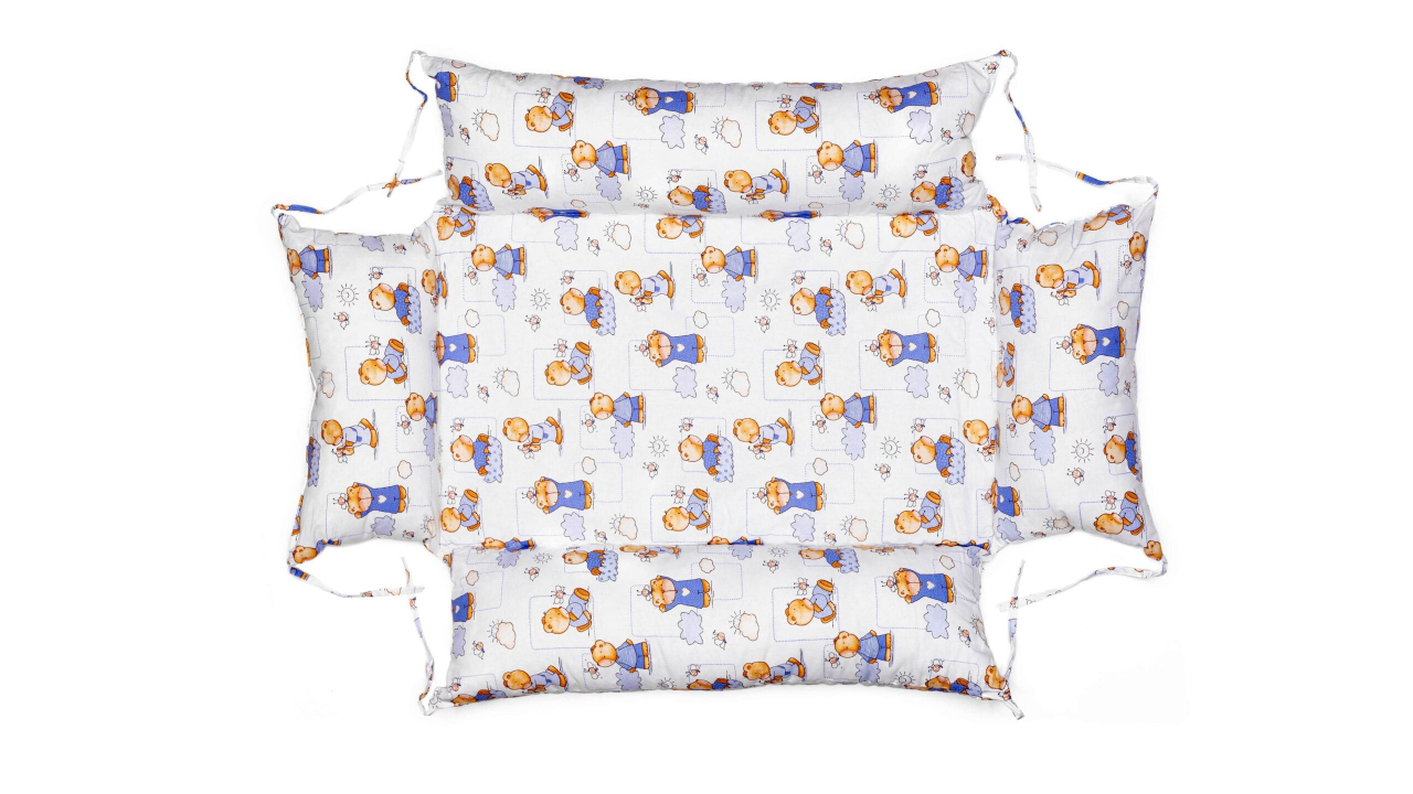 Set reductor bebe nest + paturica + pernuta pentru formarea capului bebelusului SomnArt, model fluturi, Bleu [4]