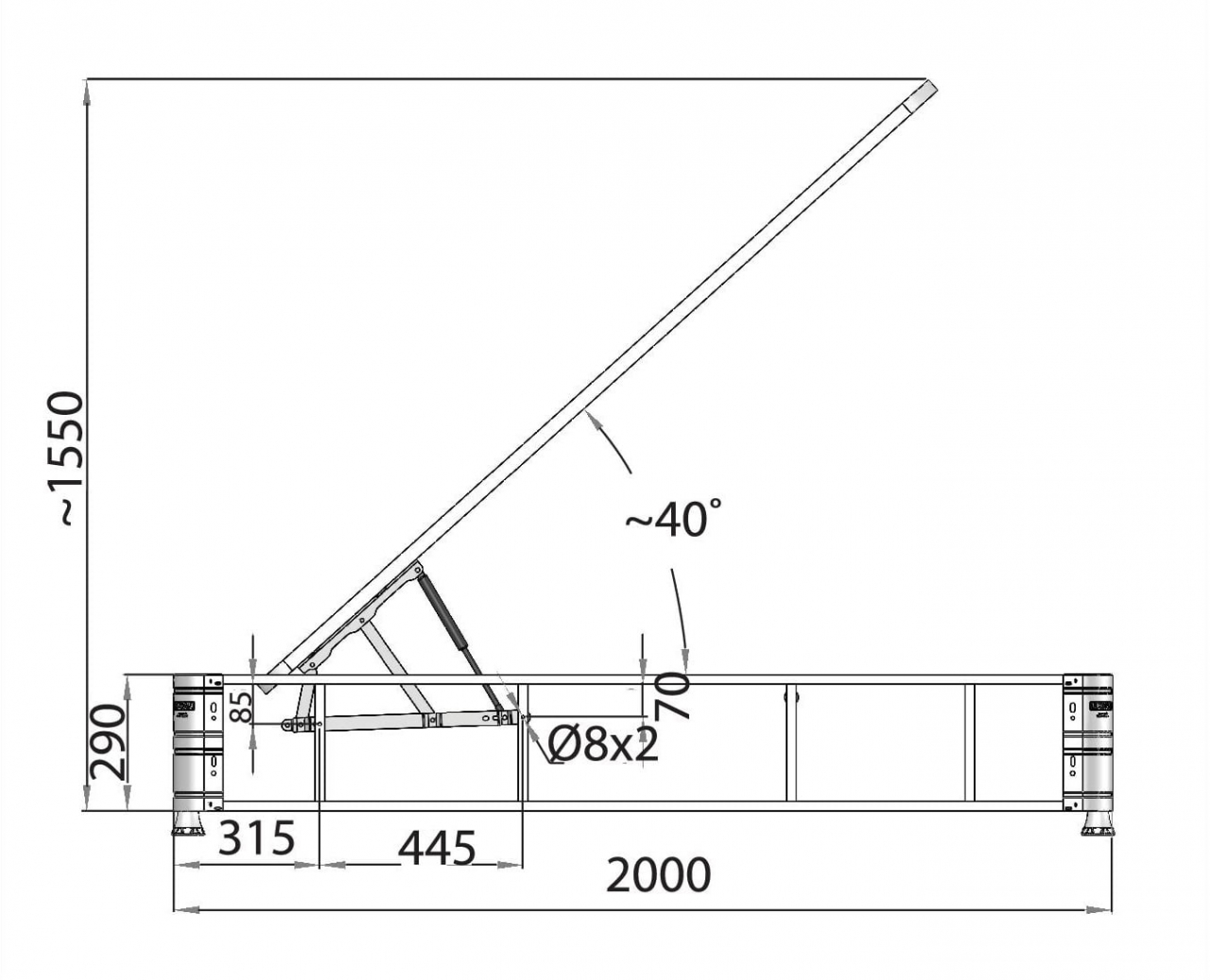 Sistem pneumatic rabatare somiera putere pentru saltele mai mari de 160x200 [5]
