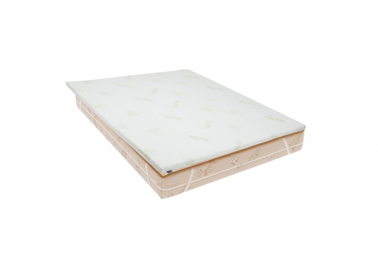 Topper Aloe Vera 140x190x5 cm, cu elastic, husa detasabila si lavabila, fermitate medie [1]