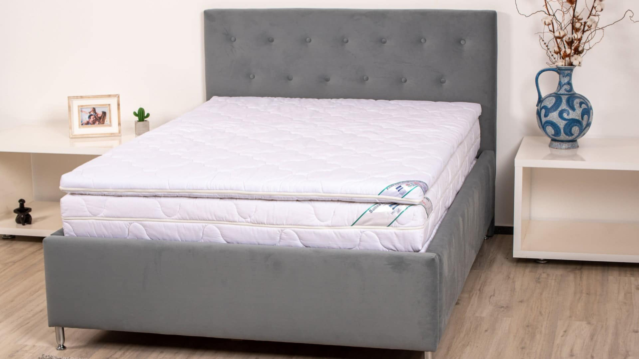 Topper cu memorie, husa bumbac, detasabila, spalare la 90°C, HypoallergenicMed Somnart, 120x200 cm [4]