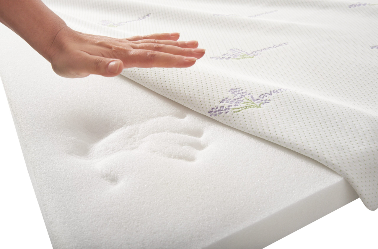 Topper cu memorie Memory Lavanda 180x200, husa detasabila si lavabila, tratament lavanda, fermitate moale [4]
