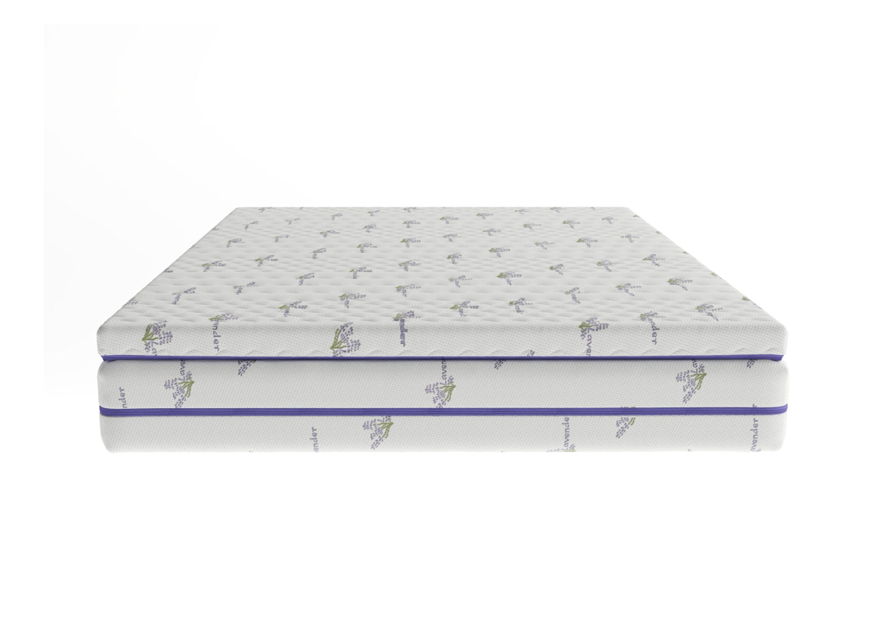 Topper cu spuma poliuretanica Superconfort Lavant 7 Zone 90x200, husa detasabila si lavabila, tratament lavanda, fermitate medie [6]