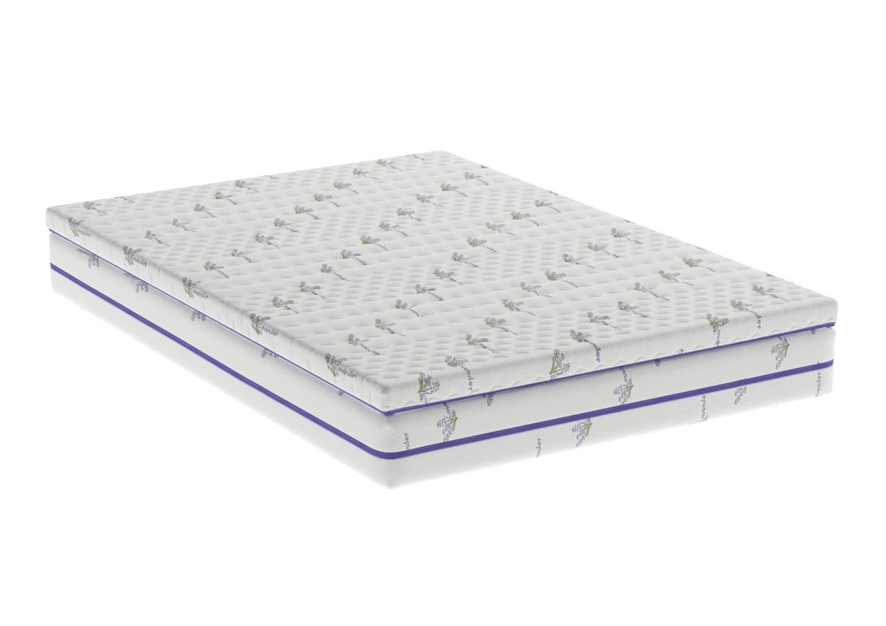 Topper cu spuma poliuretanica Superconfort Lavant 7 Zone 90x200, husa detasabila si lavabila, tratament lavanda, fermitate medie [8]