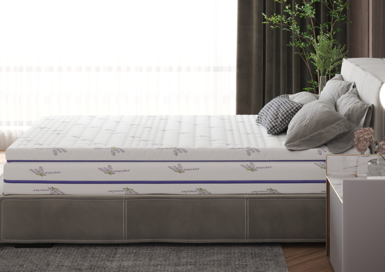Topper cu spuma poliuretanica Superconfort Lavant 7 Zone 90x200, husa detasabila si lavabila, tratament lavanda, fermitate medie [5]