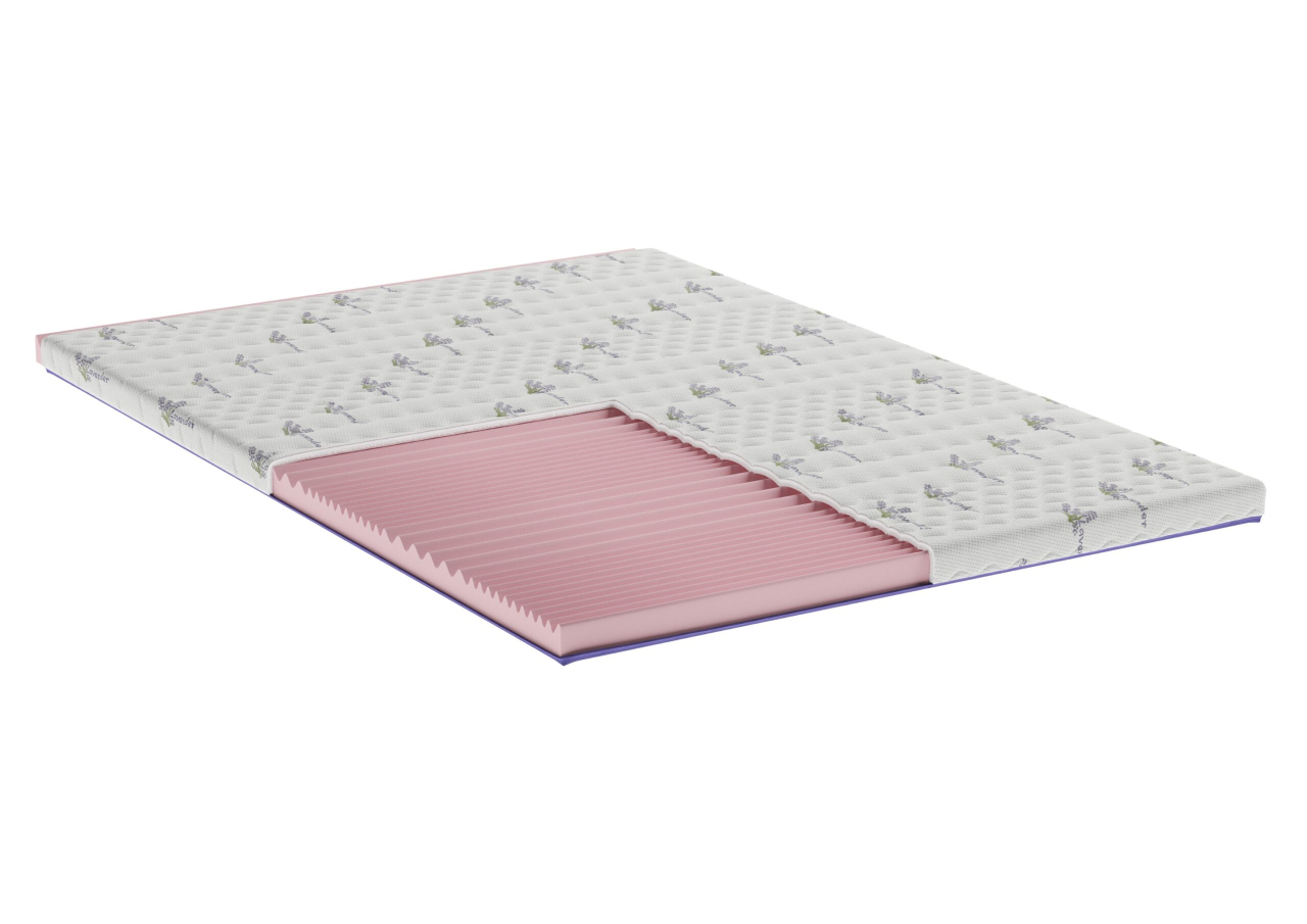 Topper cu spuma poliuretanica Superconfort Lavant 7 Zone 90x200, husa detasabila si lavabila, tratament lavanda, fermitate medie [2]
