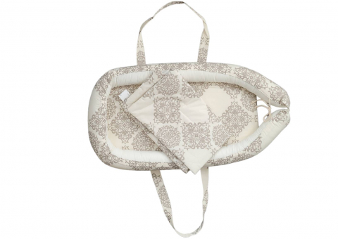 Mama si copilul - Baby Nest Somnart: Cosulet bebelusi + Salteluta 42x84x2 cm + Paturica 70x70 cm model Elegant Armonia
