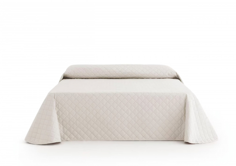 Cuverturi pat - Cuvertura de pat velour, Somnart, 220x240 cm, crem