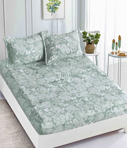 Huse de pat - Husa de Pat Cocolino cu Elastic si 2 Fete de Perna 50x70cm,180x200cm,Verde-D145