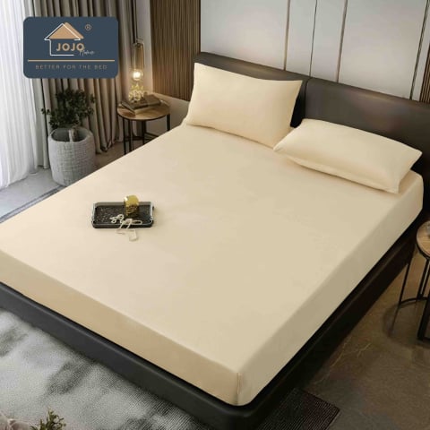 Huse de pat - Husa de Pat din Catifea cu Elastic si 2 Fete de Perna 50x70cm,180x200cm,Crem Inchis-D136