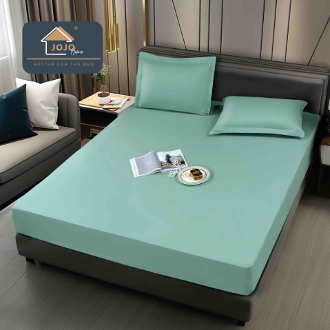 Huse de pat - Husa de Pat Impermeabila cu Elastic si  2 Fete de Perna 50x70cm,160/180x200cm, Verde Deschis-D127