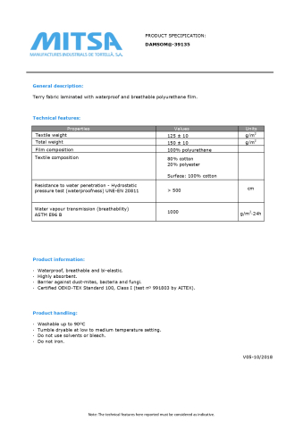 Husa impermeabila saltea 200x220, Somnart, bumbac impermeabila [3]