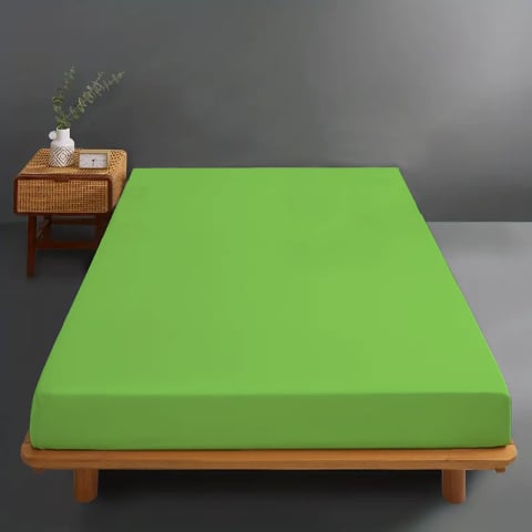 Huse de pat - Husa de pat jersey verde lime din bumbac 100% cu elastic