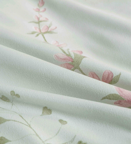 Lenjerie de lux pentru pat dublu,bumbac finet,6 piese,cearceaf cu elastic,alba/verde deschis,cu flori-A1015 [6]