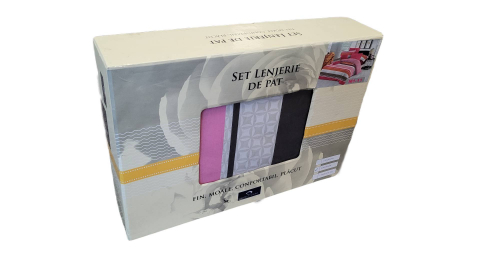 Lenjerie de Pat 100% Bumbac ranforce, Somnart, model M11, 2 persoane, pentru pilota de 180x200, ambalaj cutie cadou [2]