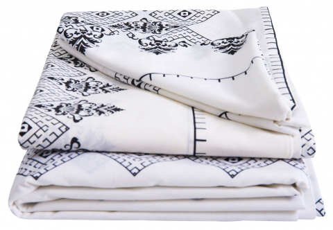 Lenjerii de pat - Lenjerie de pat bumbac polycotton, SomnART, pentru pat de o persoana (fata perna 50x70, cearceaf pat 150x240, cearceaf pilota 150x200), Afrodita