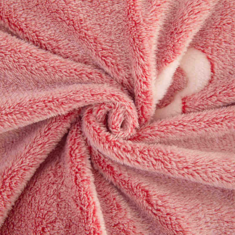 Lenjerie de pat dublu cocolino,4 piese cu elastic,roz cu inimioare-A956 [3]
