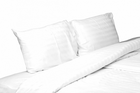 Lenjerii de pat - Set lenjerie de pat alba pentru 2 persoane XXL, Bumbac Damasc 100%, 4 piese, Cearceaf pat 220x260, Cearceaf pilota 220x200, Fete de perne 50x70 x 2