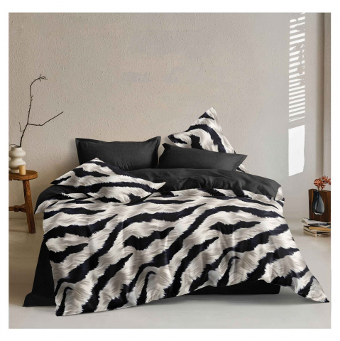 Lenjerii de pat cu dungi - Lenjerie pat dublu,bumbac finet,6 piese,cearceaf cu elastic 180x200cm, cearceaf pilota 200x230cm, 2 fete de perna 50x70, 2 fete de perna 70x70-A1127