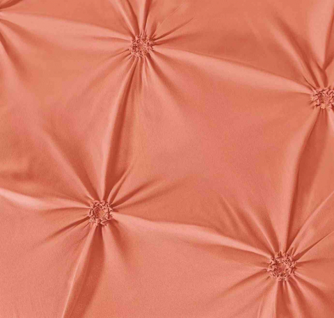 Lenjerie pat dublu cu pliuri,cearceaf cu elastic,bumbac finet,6 piese,portocalie-A761 [1]