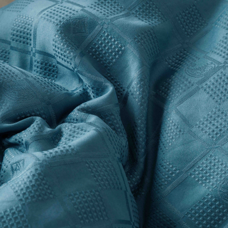 Lenjerie pat dublu,jacquard finetat,6 piese,albastra-A447 [6]