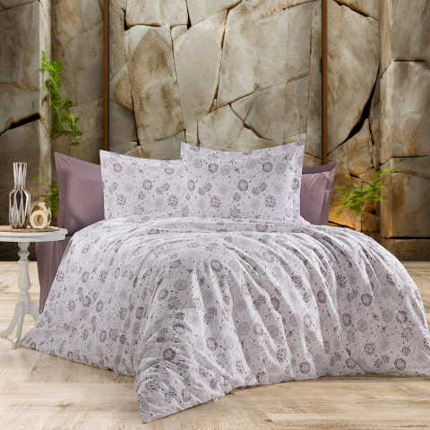 Lenjerii de pat - Lenjerie de pat Ranforce Cotton Pro RCP17, 100% bumbac, lila, imprimeu oriental discret