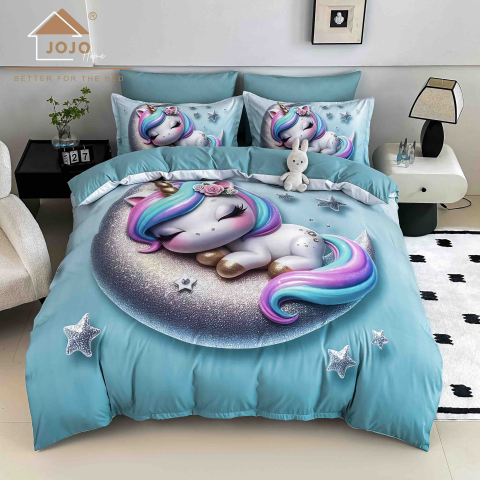 Lenjerii de pat single - Lenjerie pat single 5D,bumbac finet,4 piese,cearceaf cu elastic 140x200cm,cearceaf pilota 155x205cm,2 fete de perna 55x80cm-A1269