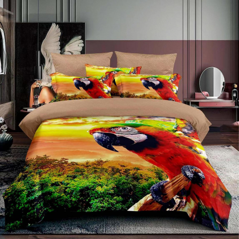 Lenjerii de pat 120x200cm - Lenjerie pat single 3D, bumbac finet,3 piese, cearceaf pat clasic 160cm x 230cm, cearceaf pilota 150cm x 220cm, 1 fata perna 50 x 70-F1P39