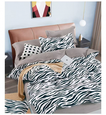 Lenjerii de pat bumbac - Lenjerie pat single,bumbac finet,4 piese,cearceaf cu elastic 140x200cm,cearceaf pilota 150x220cm,2 fete de perna 50x80cm-A1141