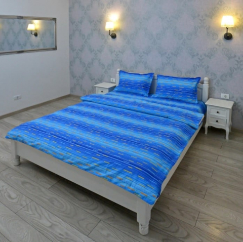 Lenjerii de pat - Lenjerie pentru 2 persoane Somnart Ultrasleep XXL, bumbac 100%, bleumarin