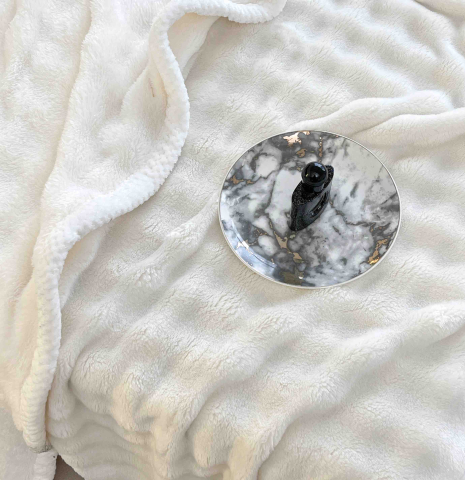 Patura cocolino 200x230cm,gofrata cu bordura alba,alba-F072 [2]