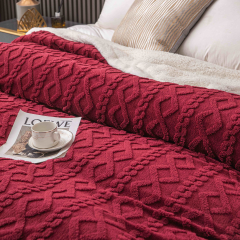 Patura cocolino 200x230cm,tip tricotaj cu blanita,visinie-F034 [1]