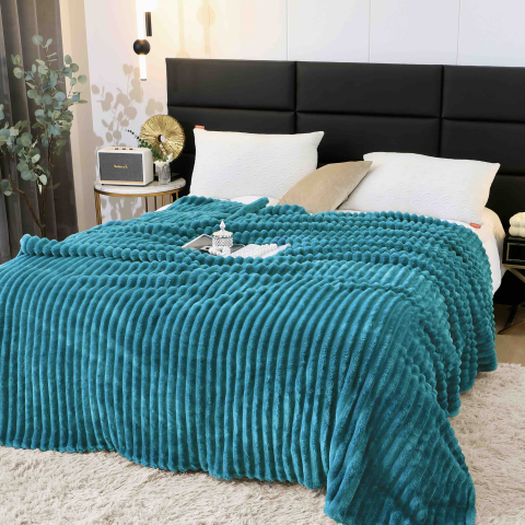 Patura cocolino gofrata 200x230cm Jojo Home,turcoaz-F059 [1]