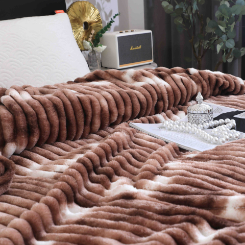 Patura cocolino gofrata 200x230cm Jojo Home,maro-alba-F060 [3]