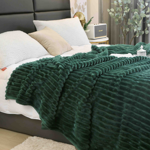 Patura cocolino gofrata 200x230cm Jojo Home,verde inchis-F046 [2]