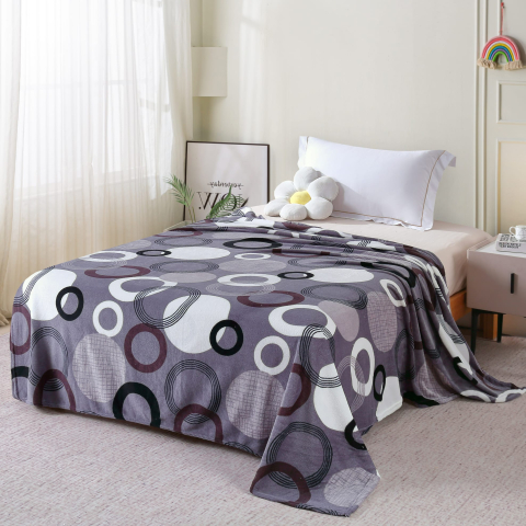 Paturi cocolino - Patura cocolino gri cu cercuri moderne 200x230 cm