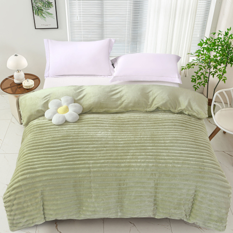 Paturi cocolino - Patura cocolino verde deschis striata 200x230 cm