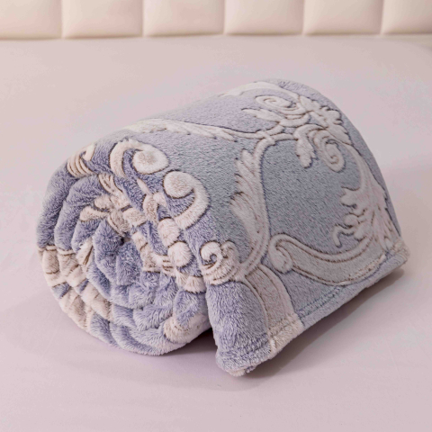 Patura pufoasa cocolino 200x230cm,gri,imprimeu oriental-F076 [2]