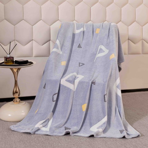 Patura pufoasa cocolino 200x230cm,gri,forme geometrice-F078 [3]