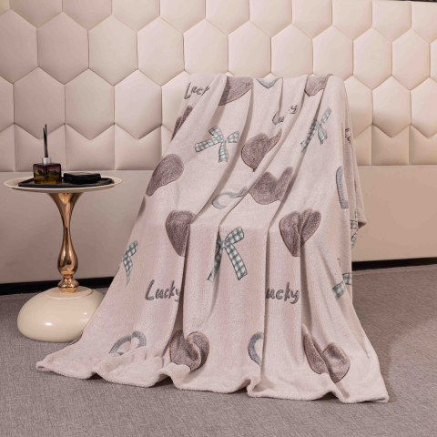 Patura pufoasa cocolino 200x230cm,gri,inimioare si fundite-F081 [3]