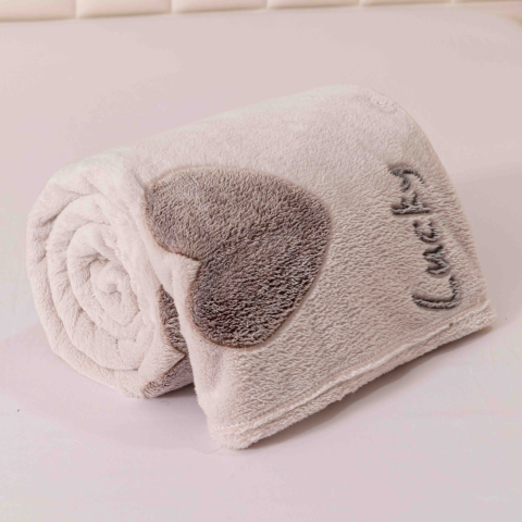 Patura pufoasa cocolino 200x230cm,gri,inimioare si fundite-F081 [2]