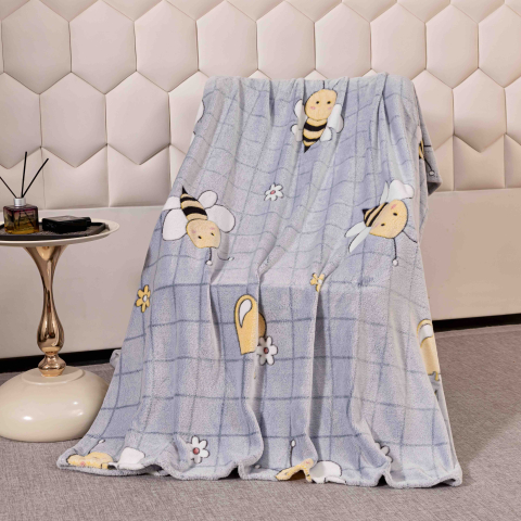 Patura pufoasa cocolino 200x230cm,gri,albinute si inimioare-F082 [3]