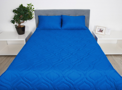 Perna 60x60 Somnart Belina, microfibra, lavabila la masina, vidata, Albastru [3]