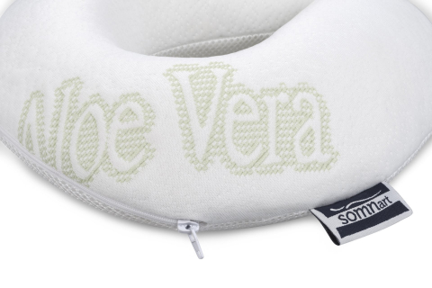 Perna calatorie Somnart Memory, cu spuma de memorie si husa detasabila si lavabila, Aloe Vera [2]