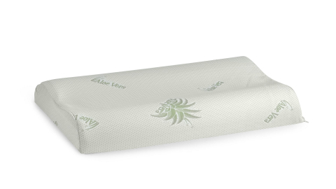 Perne cu memorie - Perna ergonomica Memory Aloe Vera Somnart, sustinere exacta pentru gat si cap, husa detasabila, 42x72x12 cm